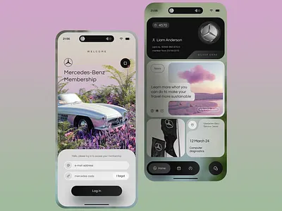 Mercedes-Benz Membership App UI Design automotive app automotive ux clean typography elegant visuals futuristic ux high end ui interactive ui luxury design membership ui minimal design mobile dashboard modern interface premium ux service booking smart features smooth navigation ui design ux design ux ui ux ui design