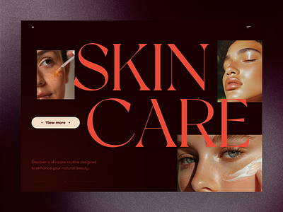 Skin Care Website Header figma skincare ui web