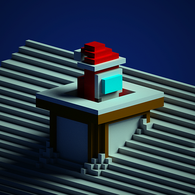 Santa Is Among Us! 3d amongus design illustration magicavoxel voxel