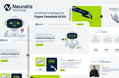 Neuralis | Artificial Intelligence Figma Template ai artificial intelligence branding creative design figma modern template ui uiux website