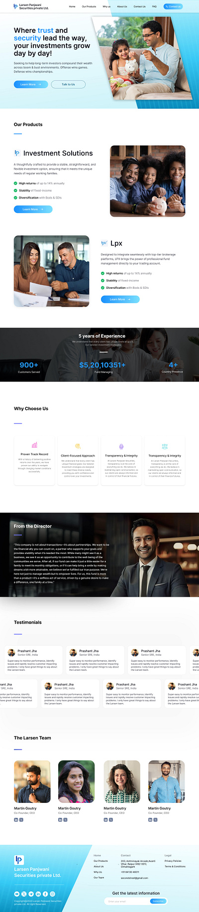 Landing Page | Investment Advisory Firm branding design landing page ui ux website website design