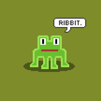 Frog Ribbit frog illustration pixelart ribbit