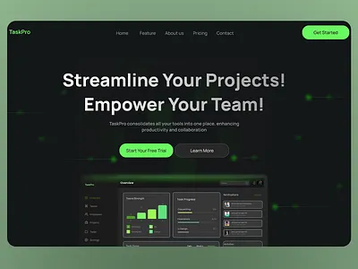 Project Management Website Design business software clean design dark mode dashboard ui data visualization minimal ui modern web productivity tool professional ui project management saas platform task manager team collaboration tech startup ui inspiration ui ux web application web dashboard workflow optimization