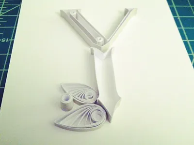 JJBLN - J art design font hand lettering lettering paper paper art quilling typography white
