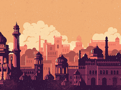 City Skyline architecture colourful heritage heritage city illustration imambara india lucknow old city skyline vector vintage