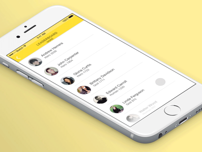 Moving leaderboard friends gif ios leadeboard mobile motion graphics ui user interface ux