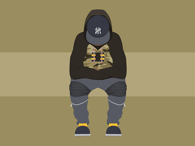 On The Subway character design flat illustration person subway vector