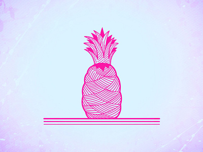 Pineapple art design illustration illustrator line art pineapple pink vector