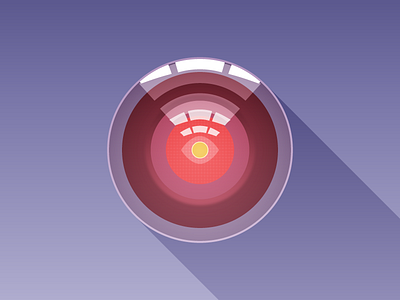 HAL 9000 circle color computer eye eyeball flat design gradient gradients hal 9000 illustration