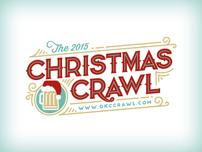 Christmas Crawl beverage icon logo typography