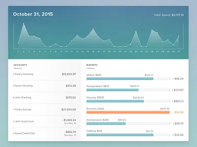 The Big 50 #03 budget charts dailyui dashboard finance graphs ui