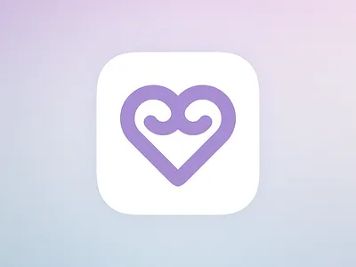 Warmie App Icon app icon apple dailyui heart icon ios ipad iphone logo purple sketch