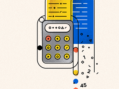 calculator 123 button calculator counting grain illustration math numbers paper