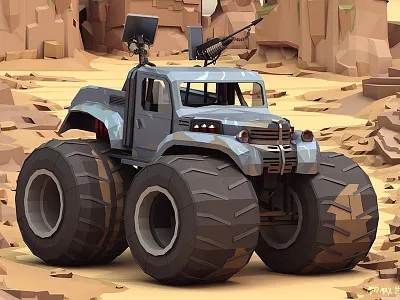Mad Max Bigfoot 3d illustration bigfoot fanart furyroad lowpoly madmax