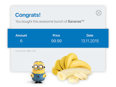 E-Mail Recipt - Day 18 banana bill blue email flat fruit invoice newsletter receipt yellow