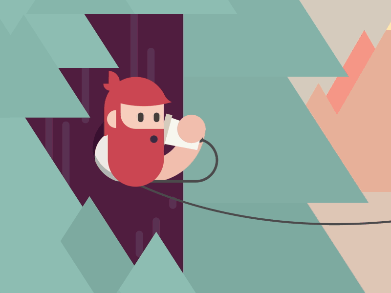 The Endless Message Delivery 2d after effects animation flat gif loop lumberjack minimal tree