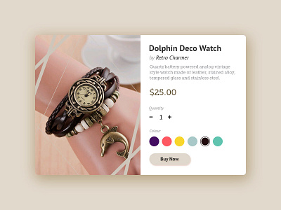 Product Card 012 brown card cream dailyui ecommerce shop item product product card ui watch white