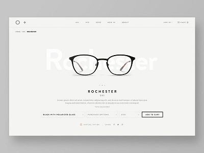 E-commerce Website clean e commerce eyewear fashion glasses minimalist product ui user interface web webdesign website