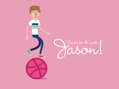 Hello Dribble, thank you Jason! animated gif walkcycle