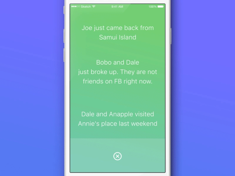 Push message like a box spring animation interaction message microinteractions ui