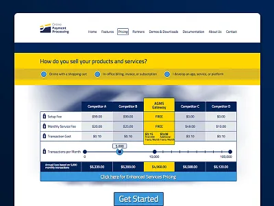 Online Payment Processing | Content page content features online payment processing slider table website