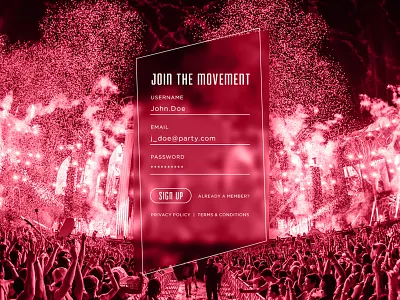 Daily UI - 001: Sign Up Form 001 daily daily ui dailyui music festival pink sign up sign up page ui user interface