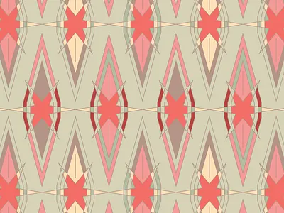 Sharp Stars and Hardy Hars design geometric mint motif pattern peach pink star