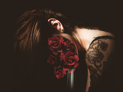 T H O U G H T concept flower roses tattoo waterfall