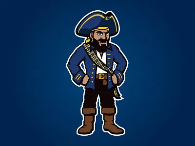 Bucky the Buccaneer Mascot athletic buccaneer custom design full body illustration mascot pirate torch