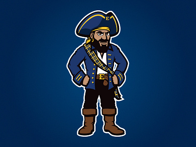 Bucky the Buccaneer Mascot athletic buccaneer custom design full body illustration mascot pirate torch