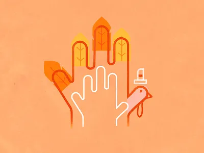 It's Turkey Time! autumn card fall hand harvest icon illustration stationary thanksgiving turkey