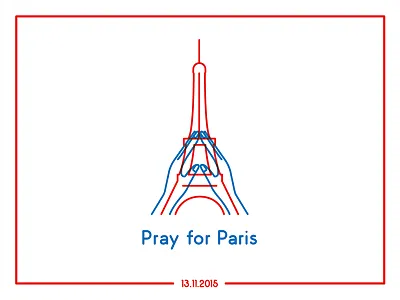 Pray For Paris design designoneday illustration line paris prayforparis