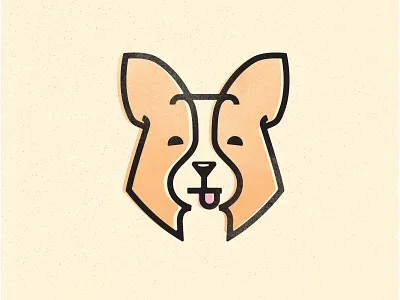 Corgi corgi dog line weight simple stroke texture vector