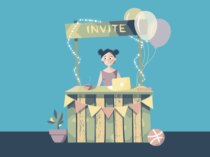 Lemonade stand 2d after effects animation designer dirbbble draft invitation invite welcome