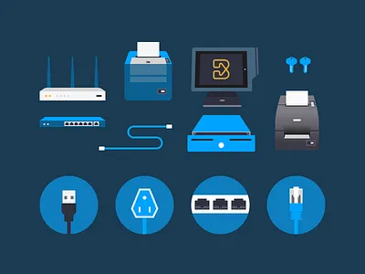 Hardware Family cable drawer hardware key port pos printer router switch usb