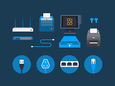 Hardware Family cable drawer hardware key port pos printer router switch usb