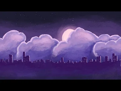 Night City Game Illustration WIP 2d game illustration level painting photoshop