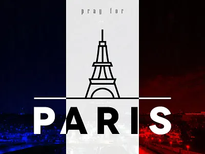 Pray for Paris attack eiffel icon illustration lights minimal paris pray shooting terror tower typography