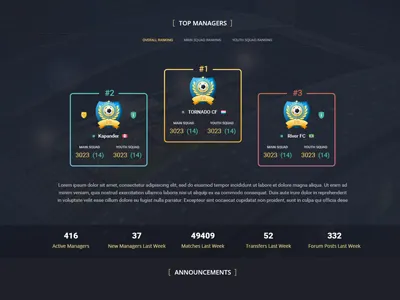 cards cards design football manager online place point soccer sport ui ux