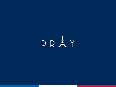 Pray for Paris eiffel tower icon logo mark monument paris pray