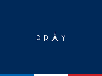 Pray for Paris eiffel tower icon logo mark monument paris pray