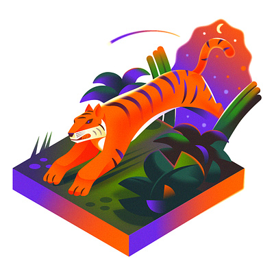 ISO Tiger design illustration texture