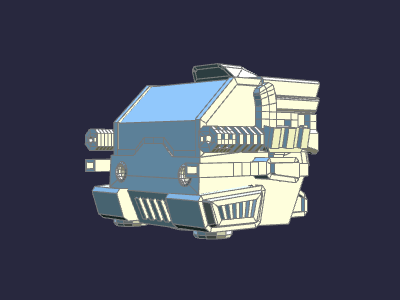 wireframe robopod in hemispherical lighting blue lowpoly robot scifi space waireframe