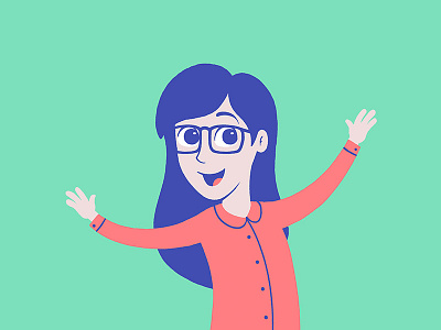 Selfie #2 character cute drawing girl glasses illustration portrait