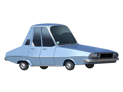 Renault 12 car car design cartoon concept art illustration old car old model renault renault 12 visual development