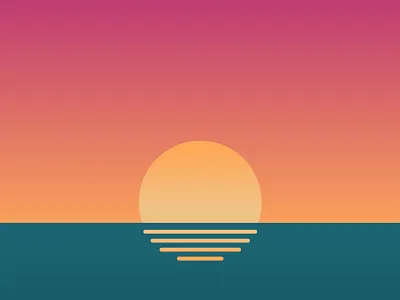 Sunset gradient landscape minimalist ocean sunset