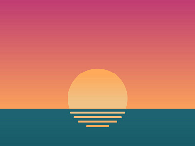 Sunset gradient landscape minimalist ocean sunset