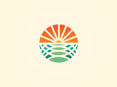 Surf and Sun logo mark reflection sea sun sunset surf