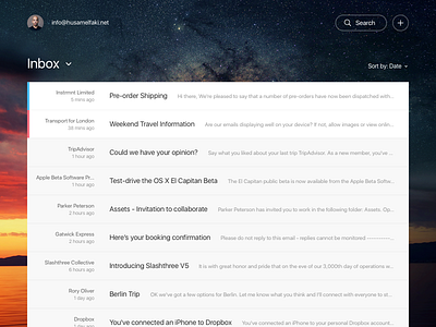 Shot 038 - Email Client app client email inbox interaction interface mac message os search ui user