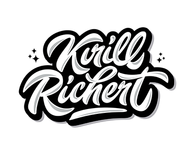 hey! vector "Kirill Richert" art hand lettering logo print sketch type